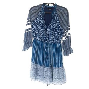 Hemant and Nandita Tunic Dress - Blue, Size Small